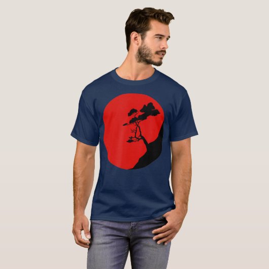 Bonsai Tree Japanse traditie grafische structuur T-shirt (Voorkant volledig)