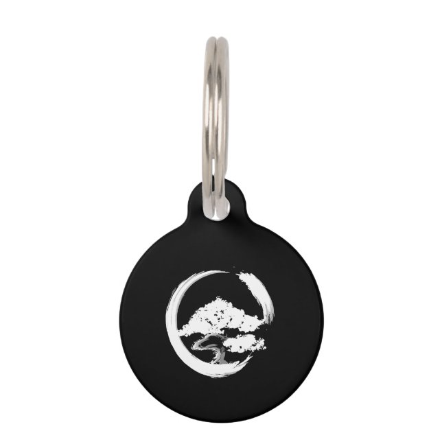 bonsai tree kalligrafie japanse tuin huisdierpenning (Voorkant)