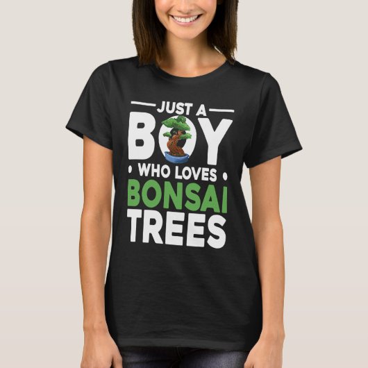 Bonsai Tree Owner Just A Boy Who Loves Bonsai Tree T-shirt (Voorkant)