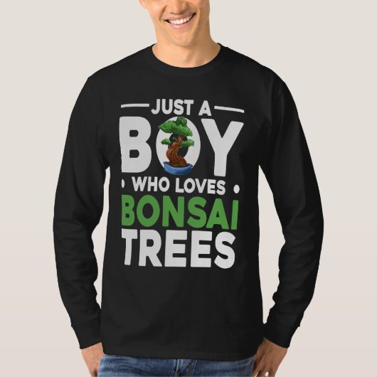 Bonsai Tree Owner Just A Boy Who Loves Bonsai Tree T-shirt (Voorkant)