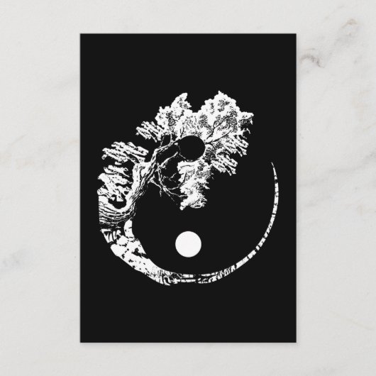 Bonsai Tree Print Zen Spirit Yin Yang Japans Informatiekaartje (Voorkant)