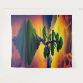 Bonsai Tree Reflection Tapestry Wandkleed (Voorkant (horizontaal))
