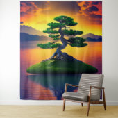 Bonsai Tree Reflection Tapestry Wandkleed (In situ)