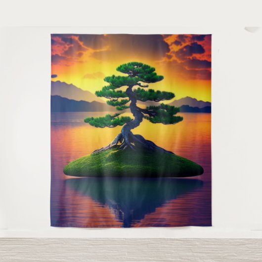 Bonsai Tree Reflection Tapestry Wandkleed (Voorkant)