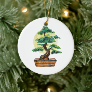Bonsai Tree Sunshine Keramisch Ornament