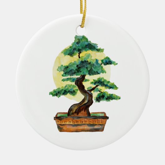 Bonsai Tree Sunshine Keramisch Ornament (Voorkant)