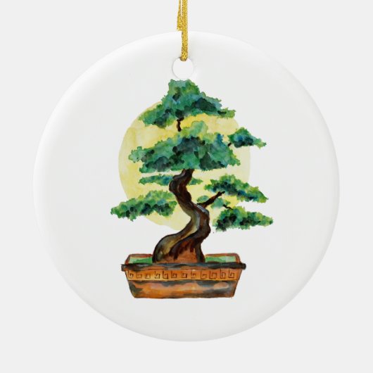 Bonsai Tree Sunshine Keramisch Ornament (Achterkant)