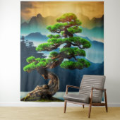 Bonsai Tree Tapestry Wandkleed (In situ)