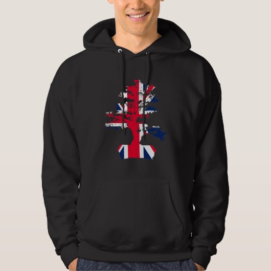 Bonsai Tree UK Flag Graphic Bonsai Mud Men Women Hoodie (Voorkant)