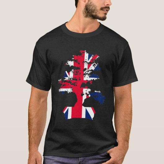 Bonsai Tree UK Flag Graphic Bonsai Mud Men Women T-shirt (Voorkant)