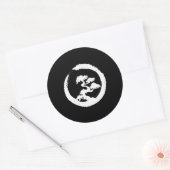 Bonsai Tree W Enso Bruske Ronde Sticker (Envelop)