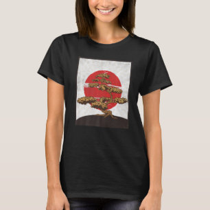 Bonsai Tree Zen Japan Flag  Japans esthe T-shirt