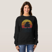 Bonsai Tree Zen Meditation Retro 80s stijl Trui (Voorkant volledig)