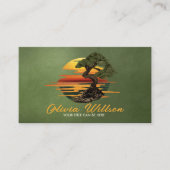 Bonsai Tree Zonsondergang boven zee Visitekaartje (Voorkant)
