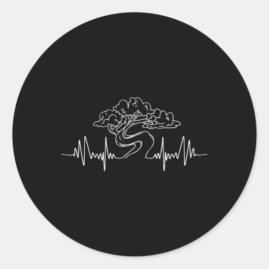 Bonsai Tuinman Bonsai Boom Ekg Hebeat Ronde Sticker (Voorkant)