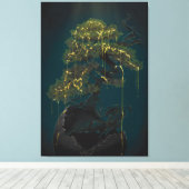 Bonsai van goud canvas afdruk (Insitu (Houten vloer))