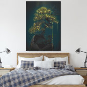 Bonsai van goud canvas afdruk (Insitu (Slaapkamer))