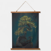 Bonsai van goud hangend wandkleed (Voorkant)