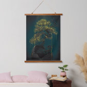 Bonsai van goud hangend wandkleed (Slaapkamer)