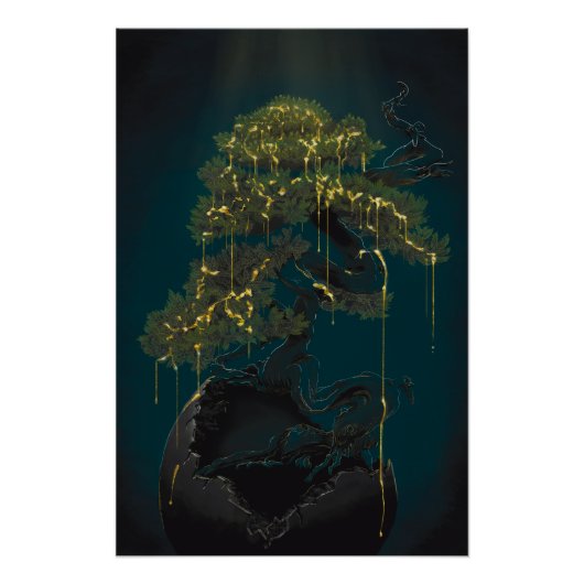 Bonsai van goud perfect poster (Voorkant)