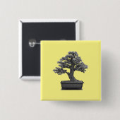 bonsai vierkante button 5,1 cm (Voorkant /achterkant)