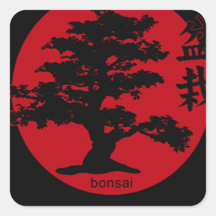 Bonsai Vierkante Sticker