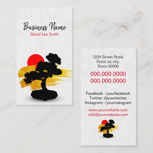 Bonsai/Visitekaartje van het landschap Visitekaartje (Voorkant / Achterkant)