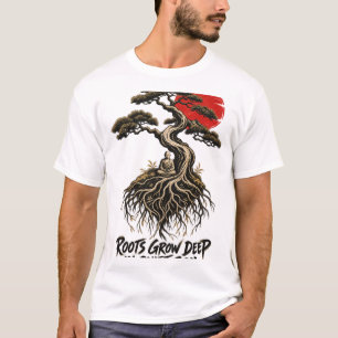 Bonsai Wortels Kalm Verstand Zen T-Shirt