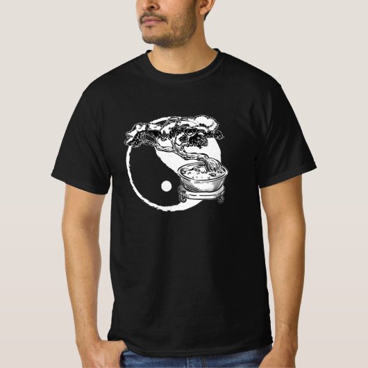 Bonsai Ying Yang Tree Zen T-shirt (Voorkant)