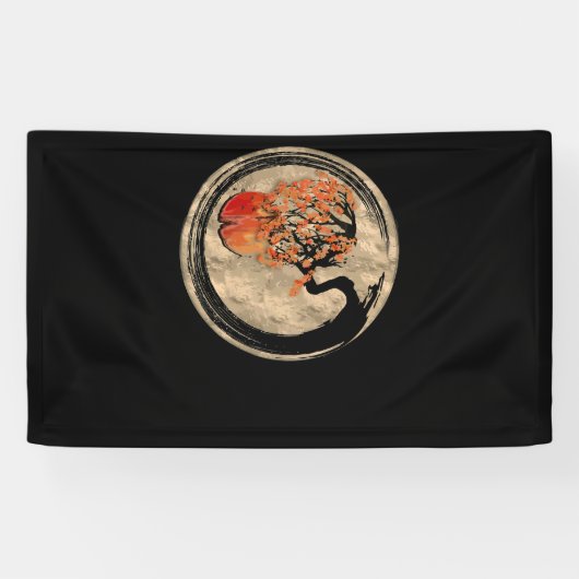 Bonsai Zen Buddhist Enso Circle Tree In Japanese Spandoek (Horizontaal)