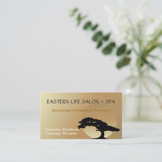 Bonsai Zen Massage Therapist Visitekaartje (Staand voorkant)