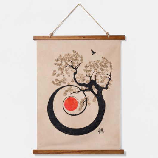 Bonsai Zen Spiral of life Hangend Wandkleed (Voorkant)