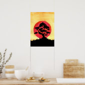 Bonsai Zonsondergang Poster (Keuken)