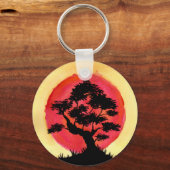 Bonsai Zonsondergang Sleutelhanger (Voorkant)