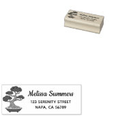 Bonsaiboom in een Bak Retouradres, Gegraveerd Rubberstempel (Gestempeld)