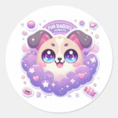 Bont baby's altijd Schattige Kawaii Puppy Craft St Ronde Sticker (Voorkant)