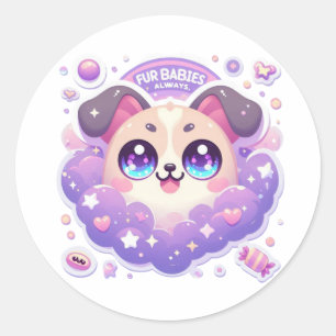 Bont baby's altijd Schattige Kawaii Puppy Craft St Ronde Sticker