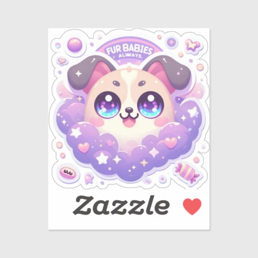 Bont baby's altijd Schattige Puppy Vinyl Sticker (Vel)