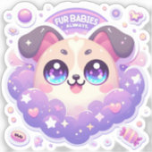 Bont baby's altijd Schattige Puppy Vinyl Sticker (Voorkant)