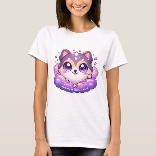 Bont Baby's Eerst Altijd Schattige Kawaii Pet Love T-shirt (Voorkant)