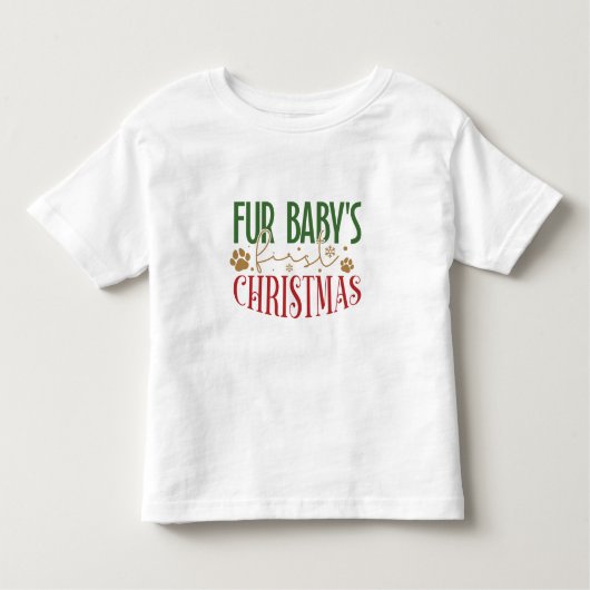 Bont Baby's eerste kerst - Kerst Huisdier T-shirt (Voorkant)