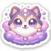 Bont Baby'S Eerste Schattigee Pet Lover Kawaii Vin Sticker (Voorkant)