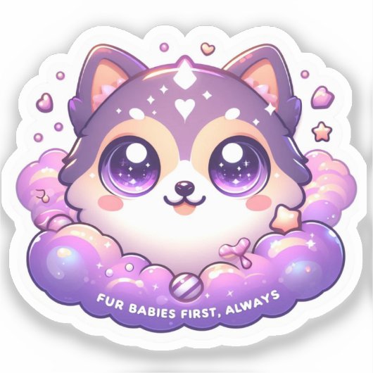 Bont Baby'S Eerste Schattigee Pet Lover Kawaii Vin Sticker (Voorkant)