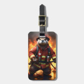 *Bont en vlammen: de brandende brandweerman van de Bagagelabel (Voorkant verticaal)