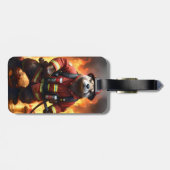 *Bont en vlammen: de brandende brandweerman van de Bagagelabel (Achterkant horizontaal)