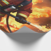 *Bont en vlammen: de brandende brandweerman van de Cadeaupapier (Hoek)