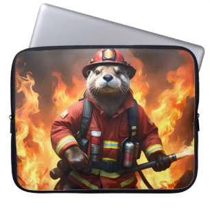 *Bont en vlammen: de brandende brandweerman van de Laptop Sleeve