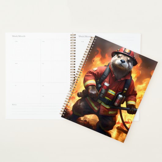 *Bont en vlammen: de brandende brandweerman van de Planner (Display)