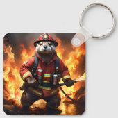 *Bont en vlammen: de brandende brandweerman van de Sleutelhanger (Achterkant)