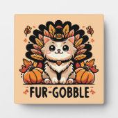 Bont-gobble - Schattigee Thanksgiving Kat Fotoplaat (Voorkant)